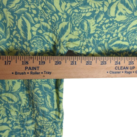 SOFT SURROUNDINGS Double Gauze Cotton Button Up Top Green Leaf Print Boho XL - Picture 6 of 9